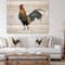 Designart - chicken rooster - Farmhouse Animals of Painting Print on Natural Pine Wood